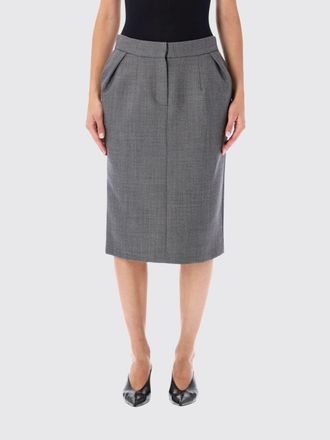 Magda Butrym Pure Wool Midi Pencil Skirt with Back Slit