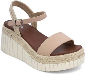Mia Yanis Ankle Strap Platform Wedge Sandal in Blush at Nordstrom, Size 8.5