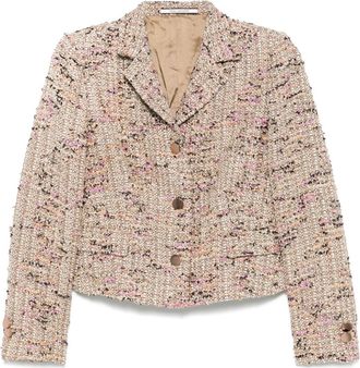 Tagliatore Brandie jacket - women - Polyamide/Polyester/Virgin Wool/Cotton/Viscose/Polyacrylic/Cupro - 46 - Gold
