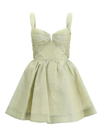 Zimmermann Rebellion drape mini dress - women - Linen/Flax/Silk/Cotton - 2 - Neutrals