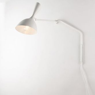 Luce-Ambiente-Design Morgan wall lamp in White Metal with Switch and Socket