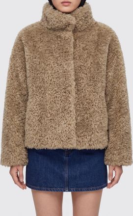 Herno Giacca cropped in pelliccia sintetica con collo alto e chiusura a scomparsa