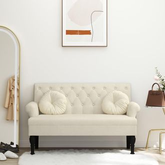 vidaXL Banco Con Respaldo Lino 120x62x75,5 Cm Vidaxl