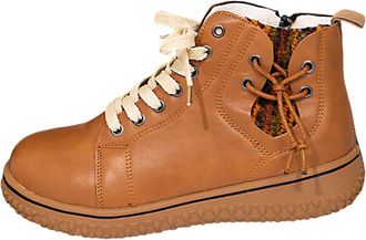 Generic Womens Fashion Sneaker Boots With Side Zipper and Lace Up Design for Warm Winter Casual Daily Wear Comfort Slip On Walking Shoes Sneakers For Women Wo