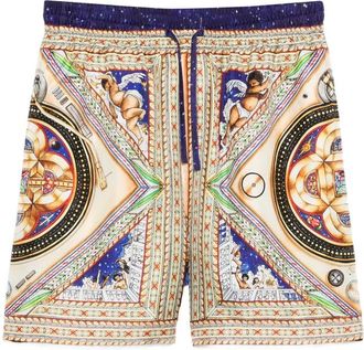 Casablanca Drawstring Pattern Shorts