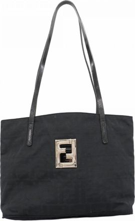 Fendi Black Nylon Canvas Tote Bag (Pre-Owned)