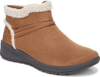 Life Stride Glendale Faux Fur Trim Bootie in Dark Tan at Nordstrom Rack, Size 9.5 Regular Calf