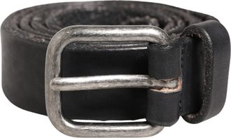 Daniele Alessandrini Men Black Leather Metal Buckle Mens Belt
