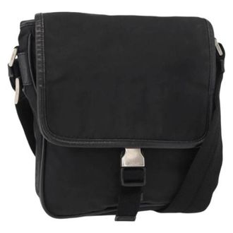 Prada Vintage, unisex, Zwart, ONE Size, Nylon, Pre-owned Nylon Cross Body Tas