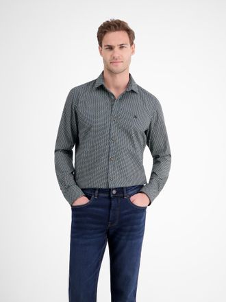 Lerros Langarmhemd LERROS LERROS Herrenhemd mit Haifischkragen, dezent gemustert, Herren, Gr. 3XL, Normal- und Kurzgr&ouml;ssen, light coffee, 100% Baumwolle, Hem