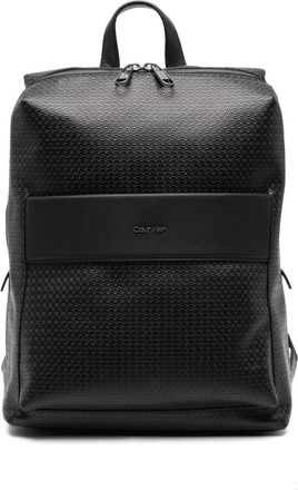 Calvin Klein Minimalism logo-plaque backpack - men - Recycled Polyester - OS - Black