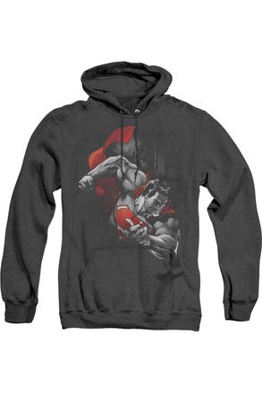 Gildan Superman My City Adult Heather Hoodie / Hooded Sweatshirt