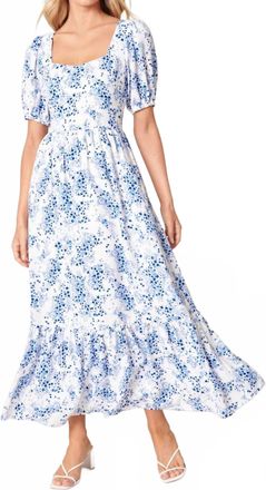 Sugarlips Lynette Sweetheart Maxi Dress In White/ Blue