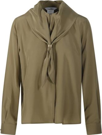 Max Mara Overhemden, Dames, Bruin, L, Dry Shirt