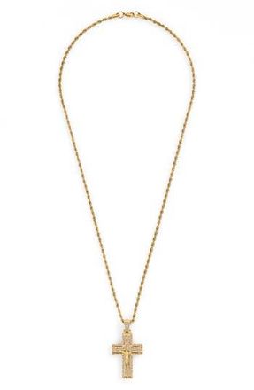 American Exchange Mens Cross Pendant Necklace in Gold at Nordstrom Rack