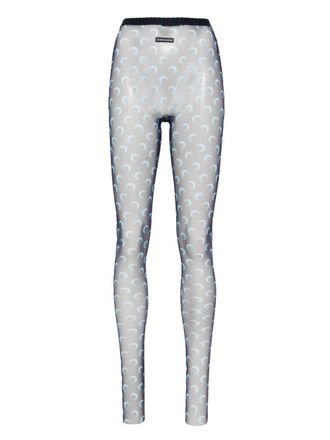 Marine Serre Mesh panty met maansikkelprint - Blauw