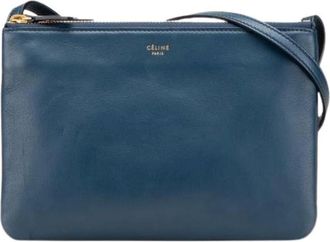 Celine Pre-owned Cross Body Bags, female, Blue, Size: ONE SIZE Pre-owned Trio Crossbody Bag