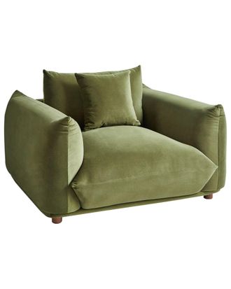 Beliani Sill&oacute;n terciopelo verde