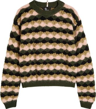 Moncler Striped Wool-blend Jumper - Green - XL (UK16 / XL)