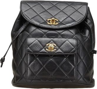 Chanel Black Leather Backpack (Pre-Owned)