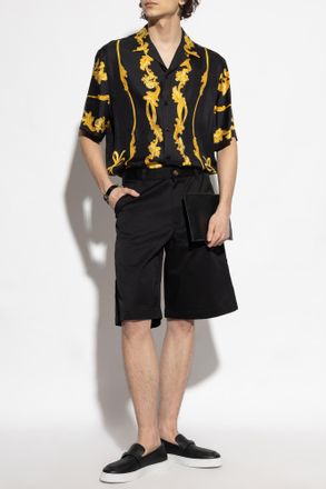 Versace Cotton Shorts, Mens, Black
