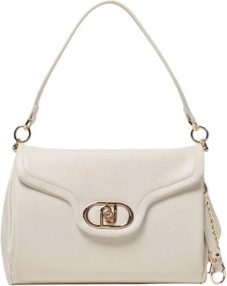 Liu Jo Tassen, Dames, Beige, ONE Size, Leer, Elegante Schoudertas met Draaislot