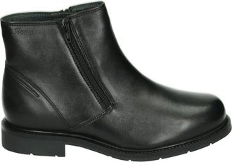 Sioux Zwarte leren laarzen met rubberen zool - Heren - Enkellaarsjes - Zwart - 41 EU - Leer - Schoenen