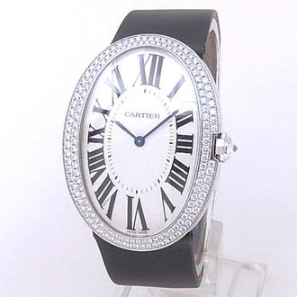 Cartier Pre-owned Cartier Baignoire Diamond Silver flinque Dial Ladies Watch WB520009