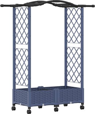 vidaXL Cama Elevada Con Trellis Y Techo Gris 124 X 40 X 129 Cm Pp Vidaxl