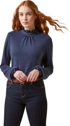 Ariat Womens Inverness Top Long Sleeve in Navy, Size X-Large, by Ariat