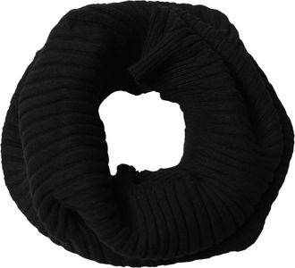 Dolce & Gabbana Black Cashmere Ribbed Knit Neck Womens Warmer