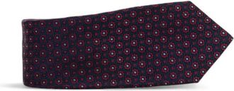 Kiton Bloemen Zijden Stropdas - Heren - Stropdassen - Bruin - ONE Size - Leer - Accessoires