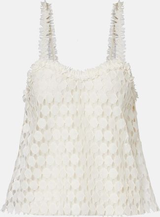 Ulla Johnson Top Francoise de mezcla de algod&oacute;n con encaje