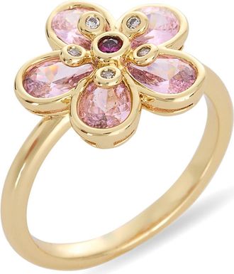 Covet Stone Flower Ring in Pink Multi /Gold at Nordstrom Rack, Size 6