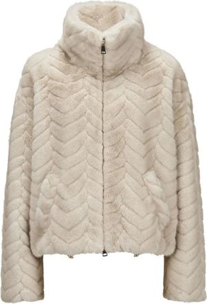 Milestone Jassen, Dames, Beige, L, Satijn, Demi Bomberjack