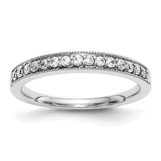 Diamond2Deal 14k White Gold Lab Grown Diamond Wedding Band Ring 1/4Ct Clarity- VS Color- D-E