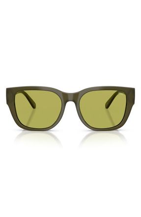 Diesel 56mm Square Sunglasses in Solid Green /Light Green at Nordstrom