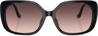 Coach logo-lettering sunglasses - women - Acetate - 56 - Black