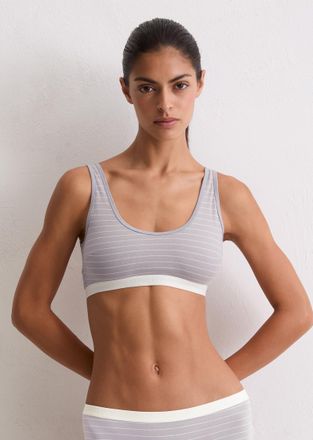 Marc O'Polo Bustier MARC OPOLO Essentials, Damen, Gr. S (36), N-Gr, lila (lila gray stripe), Jersey, Obermaterial: 95% Baumwolle, 5% Elasthan, gestreift, BHs Bust
