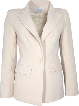 Kaos Stretch Crepe Jas Ivoor - Dames - Blazers - Beige - XS - Polyester - Jassen
