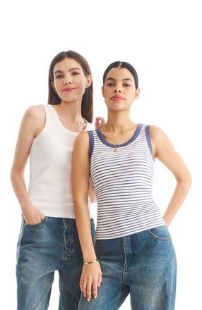 primary Womens Fit Rib Tank in White at Nordstrom, Size Xx-Large