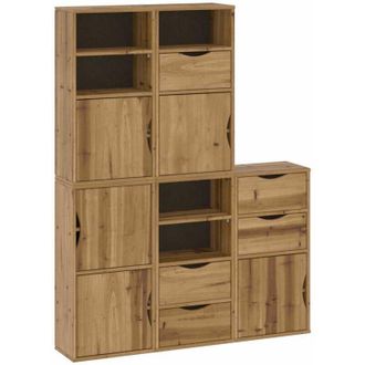 vidaXL Vidaxl - Armarios Auxiliares 5 Uds odda 40x24x79 Cm Madera Maciza Pino