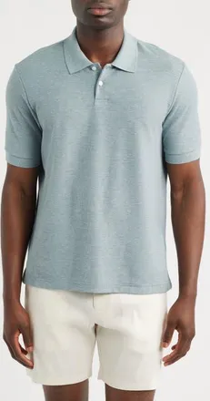 Nordstrom Pima Cotton Piqu&eacute; Polo in Blue Spruce Heather at Nordstrom, Size Xxx-Large