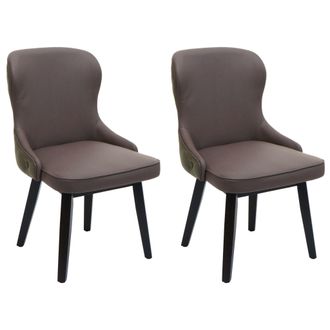 Hhg Juego De 2 Sillas De Comedor Hhg-713, Silla Tapizada Silla De Cocina Sill&oacute;n Silla, Tela/textil Madera Maciza, Verde Oscuro-gris