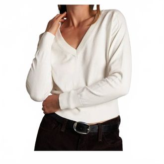 perfectwhitetee Georgina V Neck Sweater In Sugar