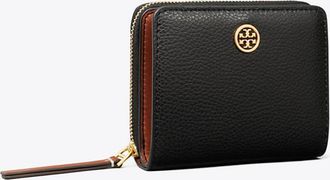 Tory Burch Womens Robinson Pebbled Bi-Fold Wallet, One Size
