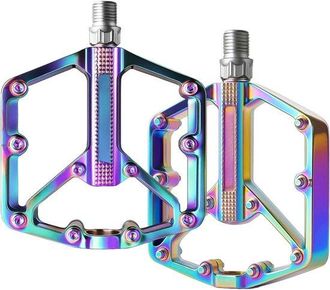 OEM Pedales Universales De Colores Para Bicicleta De Monta&ntilde;a De 9/16 Pulgadas Con Plataforma Antideslizante