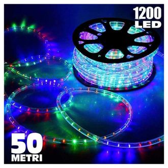 Trade Shop Trade Shop - 1200 Led Led Tube 50 Mt Controlador De Uso Externo Multicolor 8 Juegos De Luz