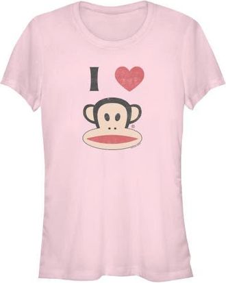 Paul Frank Juniors Paul Frank Distressed I Heart Julius Graphic Tee in Light Pink at Nordstrom, Size Xx-Large