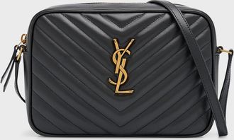 Saint Laurent Lou Medium YSL Camera Bag with Pocket in Quilted Leather